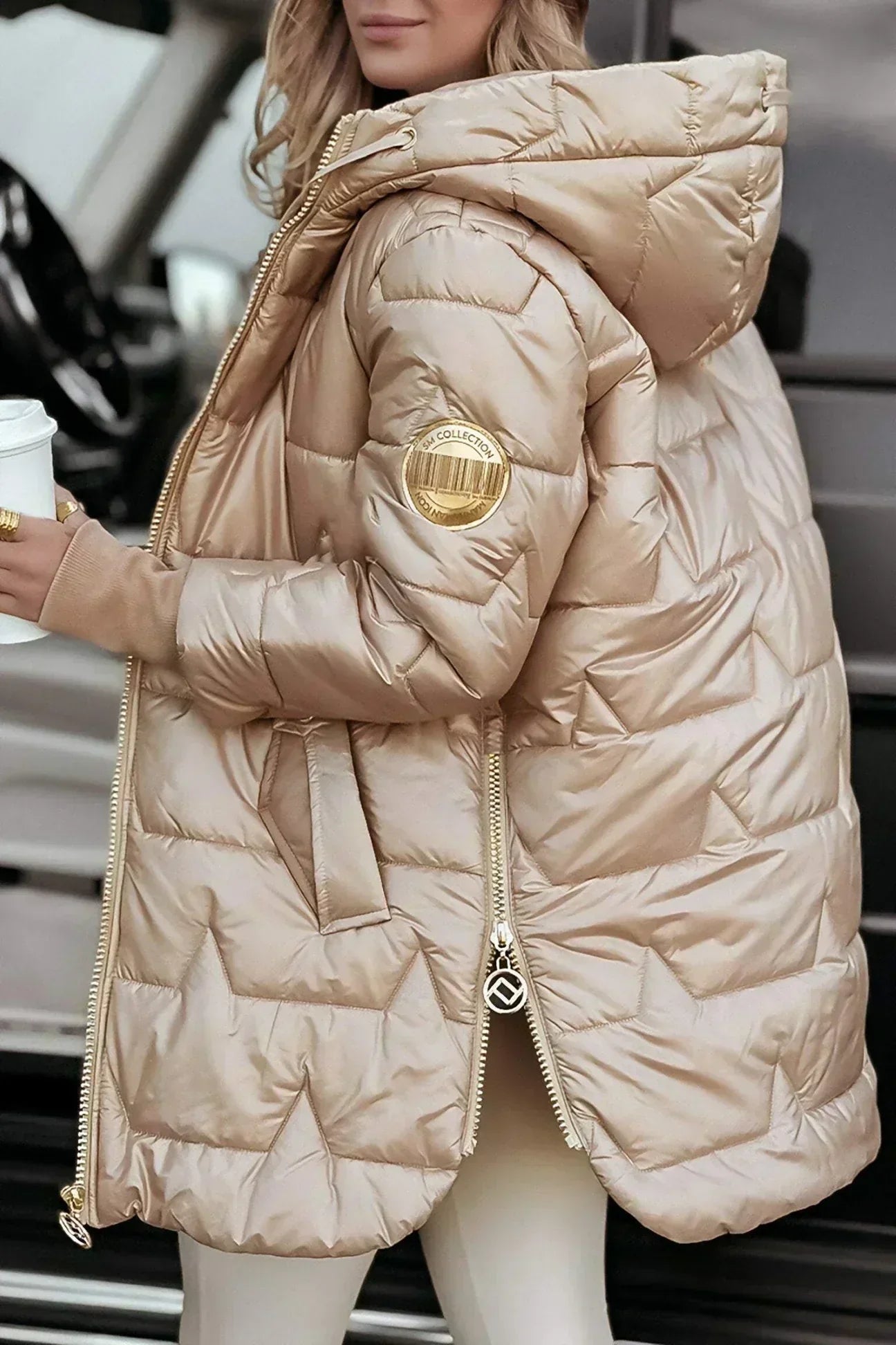 Tessa - Women's Long Quilted Puffer Jacket with Hood