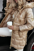 Tessa - Women's Long Quilted Puffer Jacket with Hood