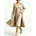 Thalia - Women's Scoop Neck Dress with Open Cardigan 2