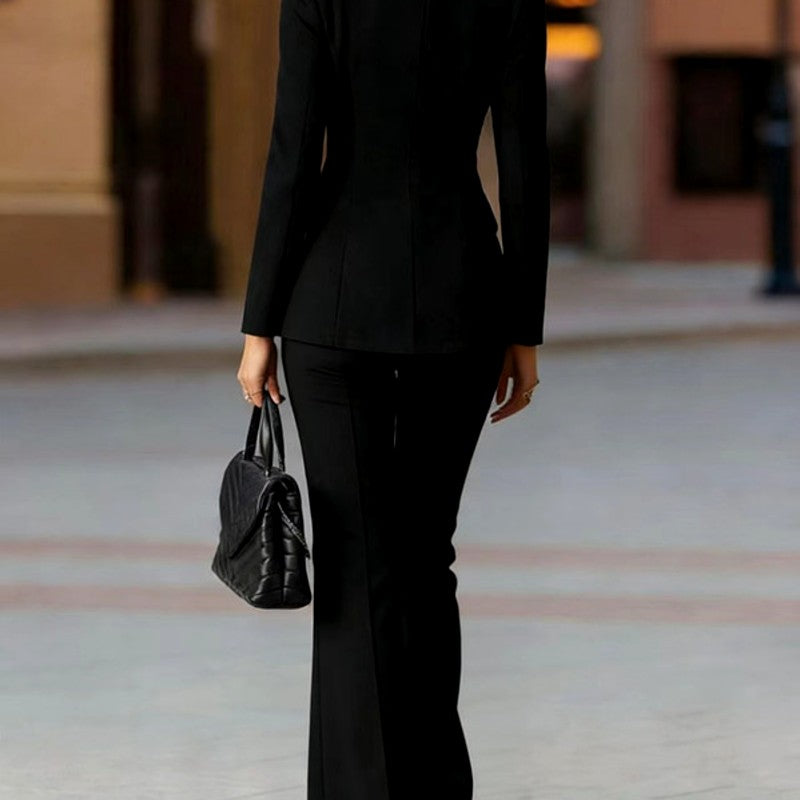 Thelma - Women's Asymmetric Blazer and Pants Suit Set 2
