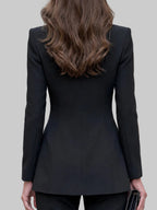 Valentina - Women's Asymmetric Wrap-Front Tailored Blazer