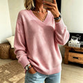 Valentina - Women's V-Neck Oversized Sweater 1