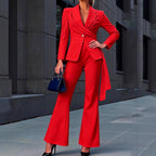 Vanessa - Women's Wrap Blazer and Flared Pants Set 2