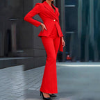 Vanessa - Women's Wrap Blazer and Flared Pants Set 3