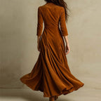 Venetian - Women's Button-Front Velvet Maxi Dress