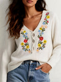 Veronica - Women’s Boho Floral Embroidered Sweater 2