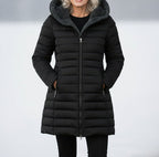 Victoria - Women's Quilted Puffer Coat with Fleece-Lined Hood