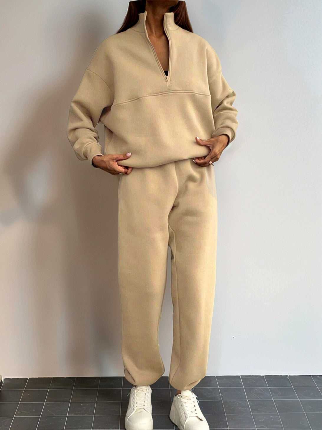 Victoria - Women's Half-Zip Relaxed Fit Matching Sets 3