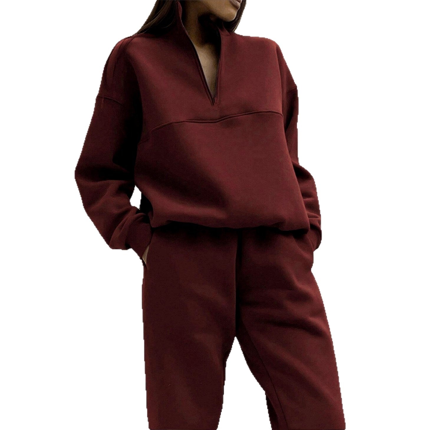 Victoria - Women's Half-Zip Relaxed Fit Matching Sets 8