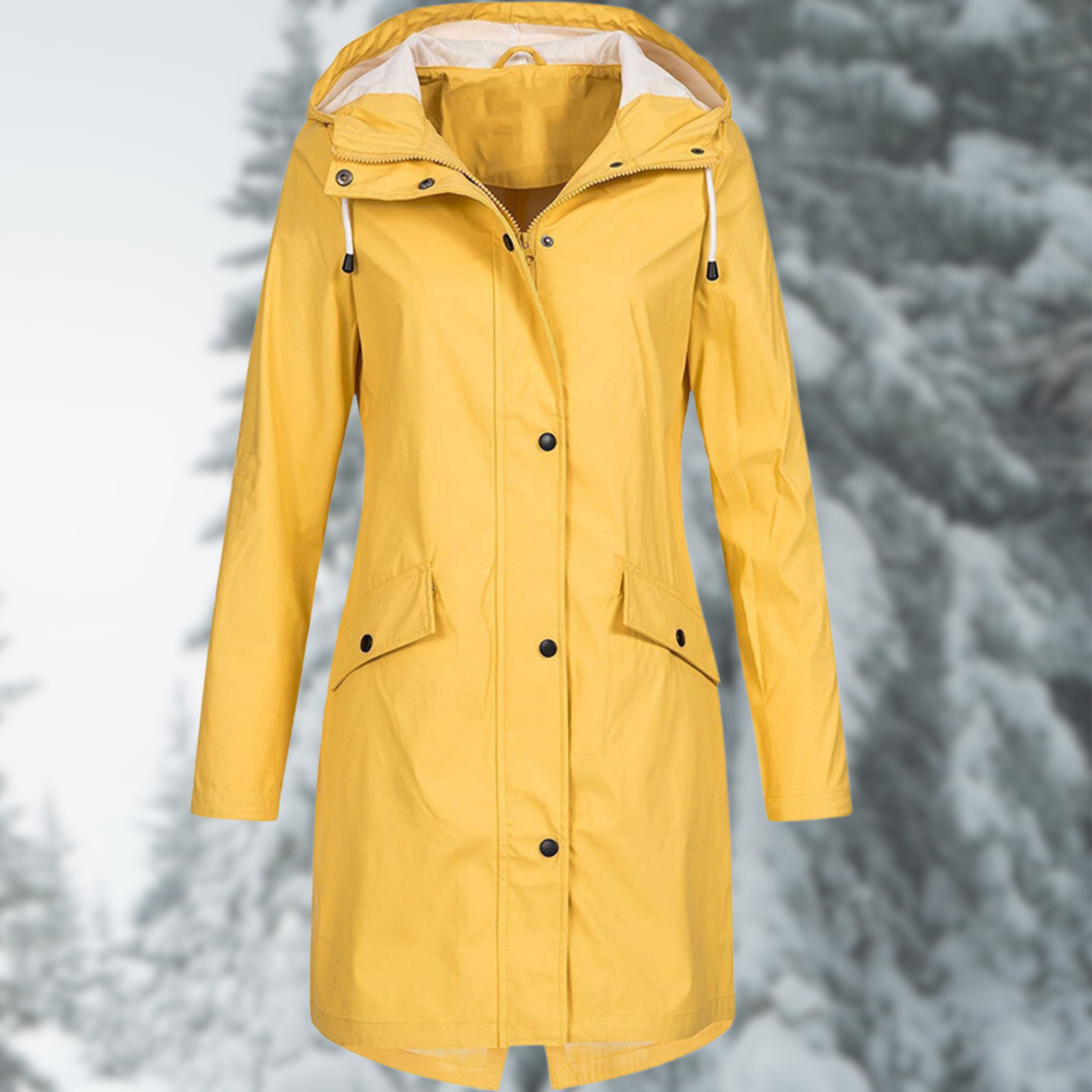 Violet - Women's Hooded Water-Resistant Long Raincoat