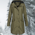 Violet - Women's Hooded Water-Resistant Long Raincoat