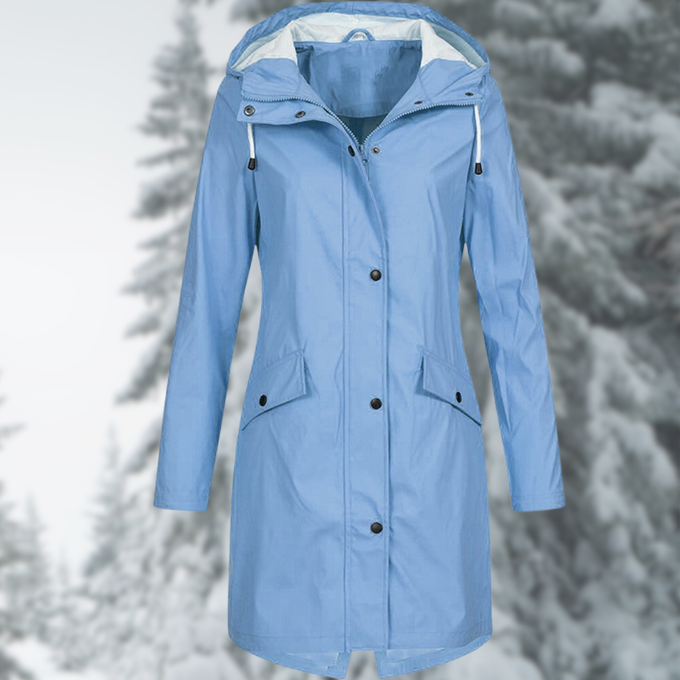 Violet - Women's Hooded Water-Resistant Long Raincoat