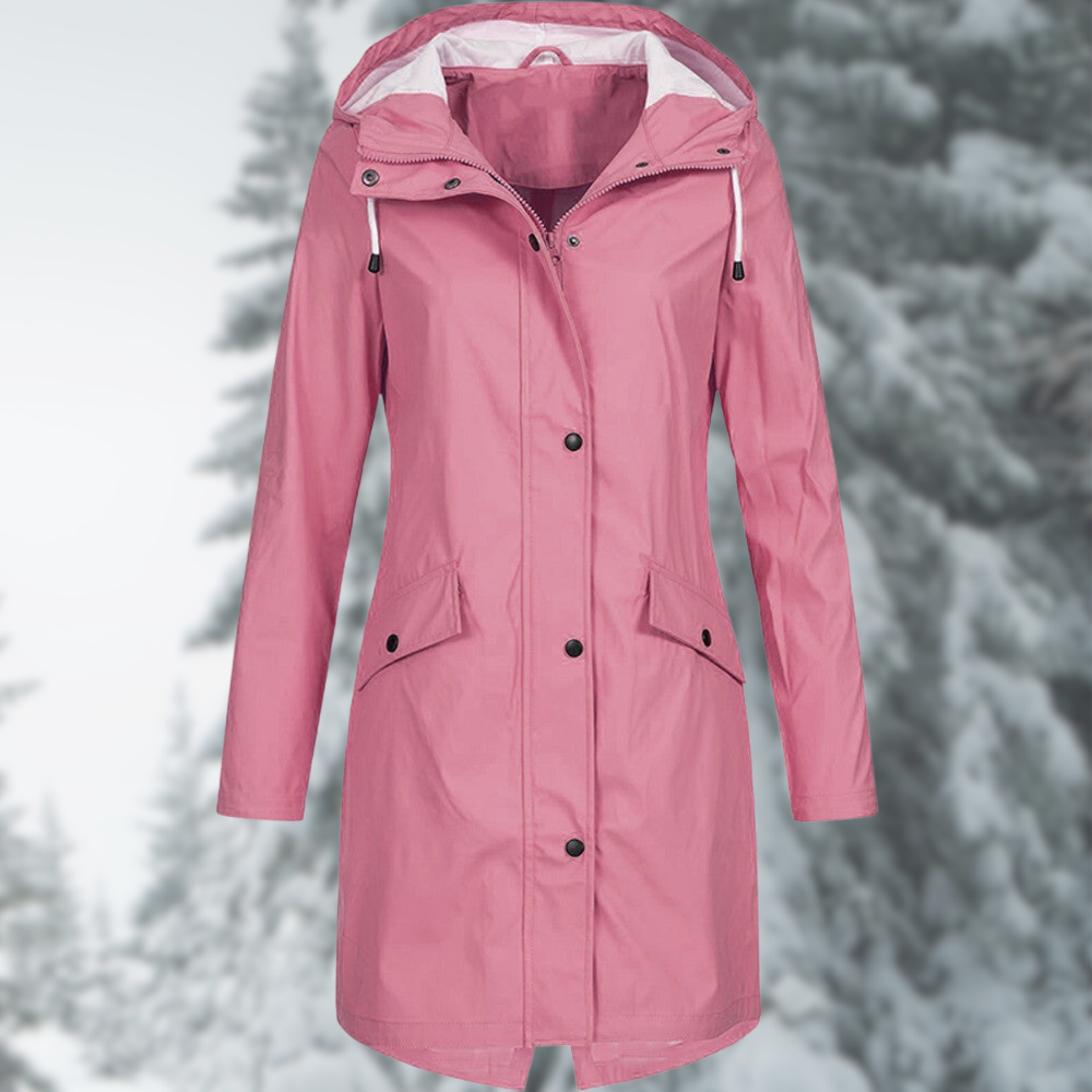 Violet - Women's Hooded Water-Resistant Long Raincoat