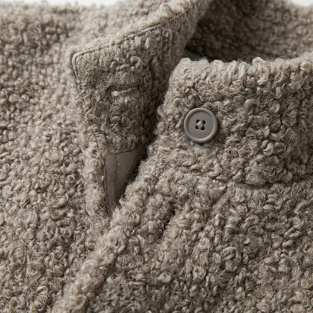 Violet - Women's Textured Knit Vest with Stand Collar