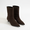 Violetta - Women's Suede Pointed-Toe Kitten Heel Booties