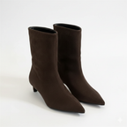 Violetta - Women's Suede Pointed-Toe Kitten Heel Booties