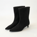 Violetta - Women's Suede Pointed-Toe Kitten Heel Booties