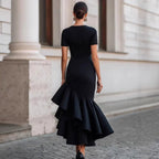Vivian - Women's Elegant Mermaid Dress with Layered Hem 2