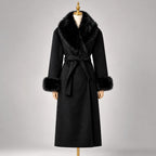 Wendy - Women's Faux Fur Shawl Collar Belted Coat 2