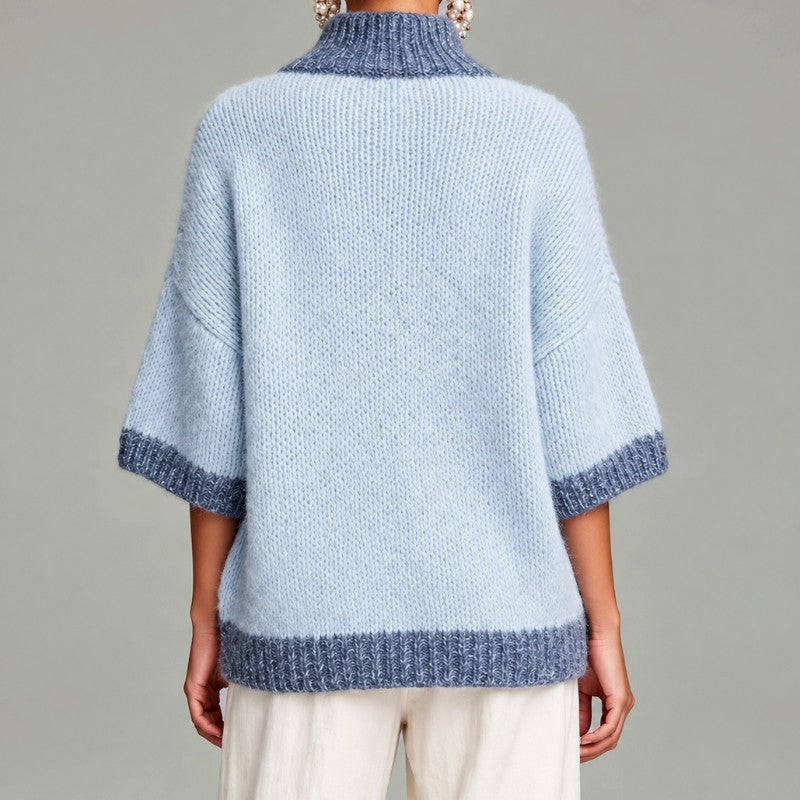 Wendy - Women's Quarter-Zip Oversized Knit Sweater 5