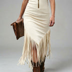 Wilhelmina - Women's Sleeveless Fringe Trim Bodycon Dress