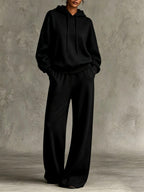 Zaniyah - Women's Drawstring Hoodie and Wide-Leg Pant Set 5