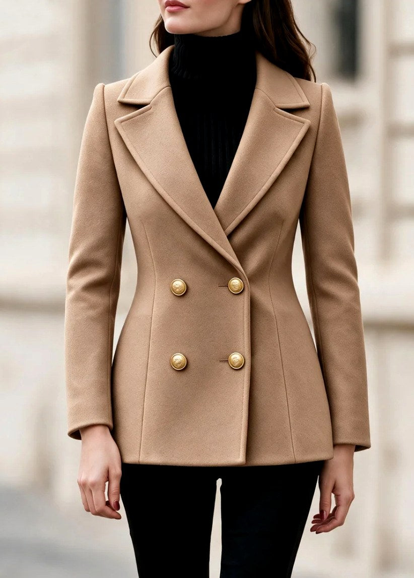 Zoey - Women's Tailored Double-Breasted Wool Blazer 2