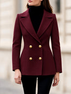 Zoey - Women's Tailored Double-Breasted Wool Blazer 3