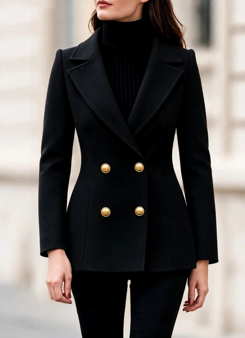 Zoey - Women's Tailored Double-Breasted Wool Blazer 4