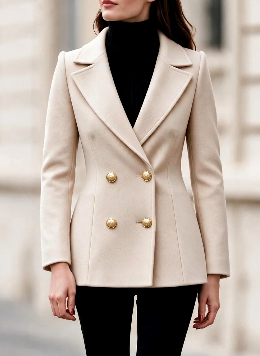 Zoey - Women's Tailored Double-Breasted Wool Blazer 5