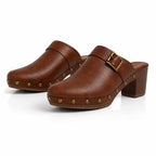 Zyra - Women's Studded Block-Heel Clogs