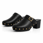 Zyra - Women's Studded Block-Heel Clogs