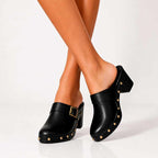 Zyra - Women's Studded Block-Heel Clogs